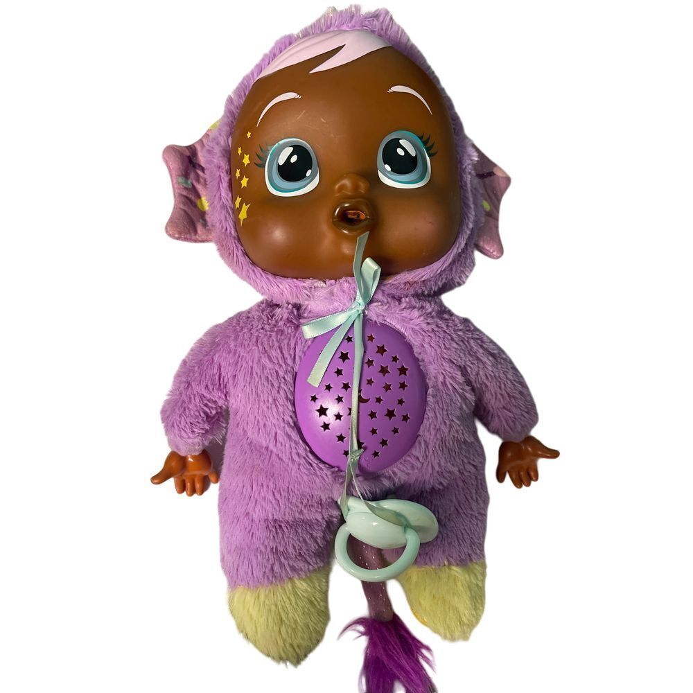Interactive Cry Babies Doll Purple Light-Up Tummy Pacifier‎ Toy